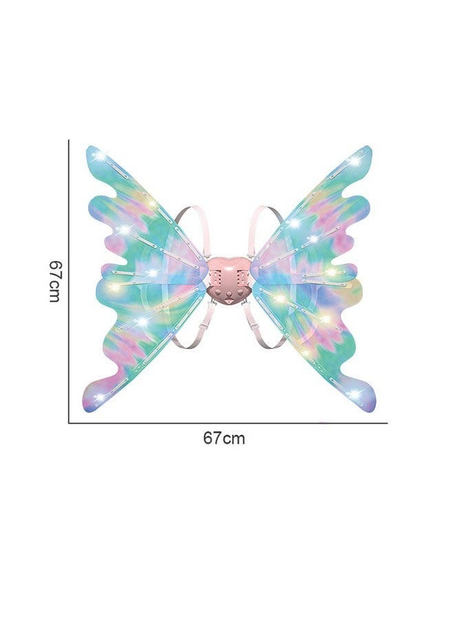 DURKU Electric Fairy Wings for Girls, Battery-Operated Moving Butterfly Wings with LED Lights, Toy for Kids, Princess Role Play Back Accessory Gift with Music - Image 4